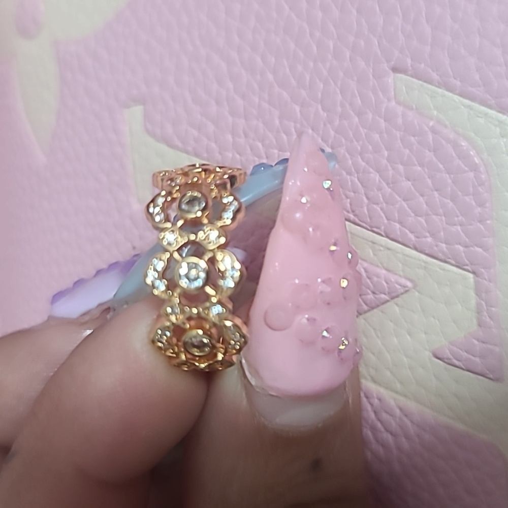 Rose Gold plated  flower ring Size 7